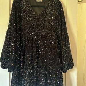 Black Sequin Dress